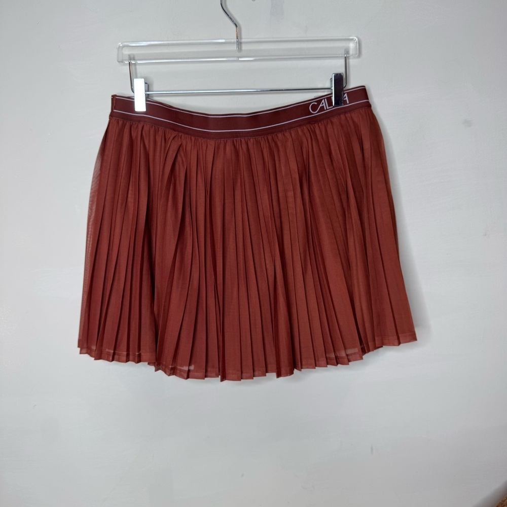 CALIA Women's Pleated Mesh Skort red/brown size XL